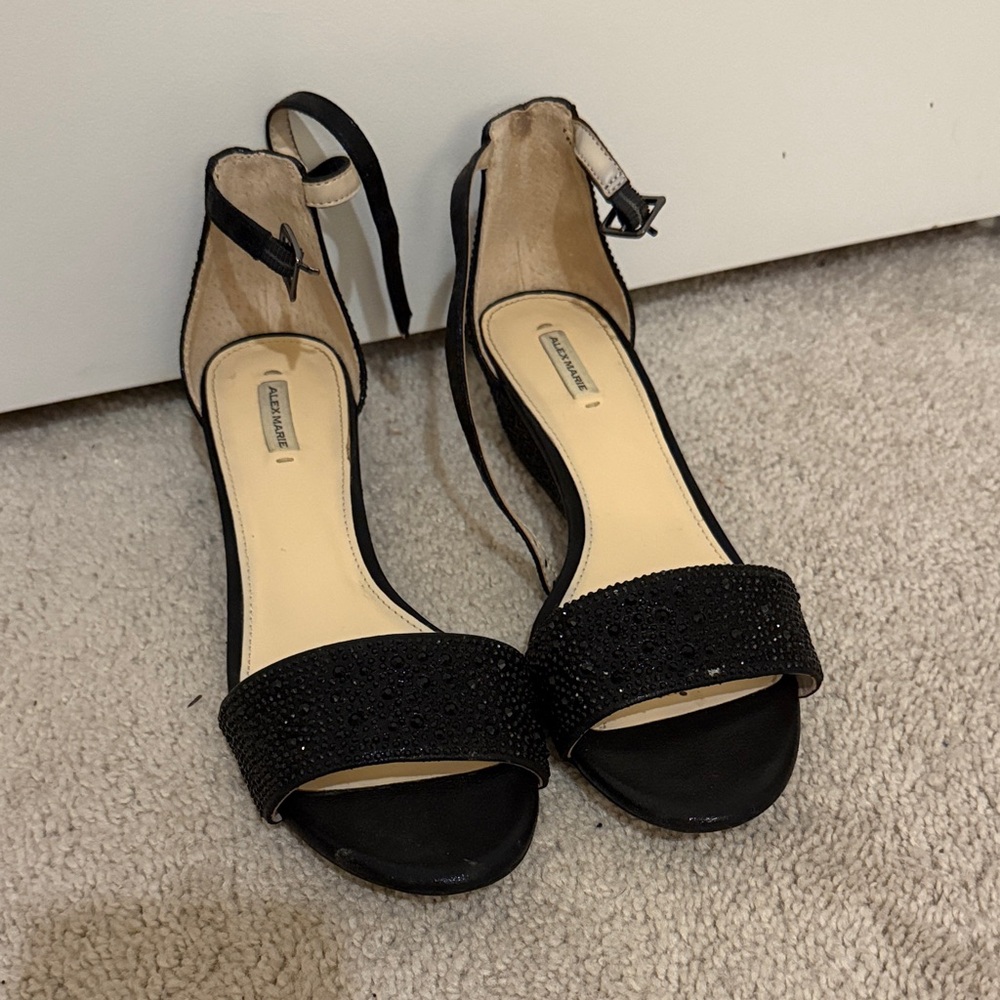 Alex Marie Black Heeled Sandals
